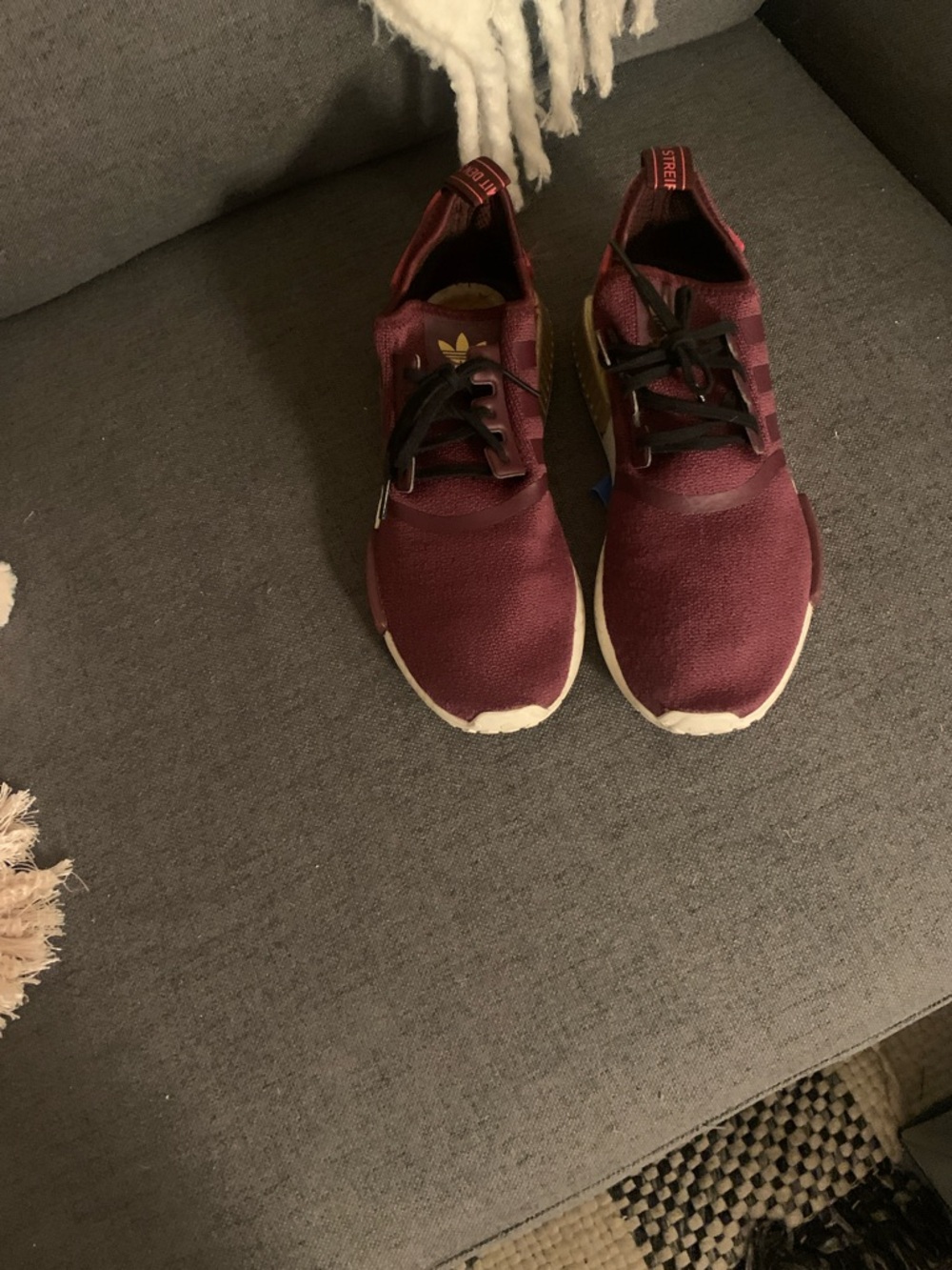 adidas Burgundy and Cream Casual Sneakers